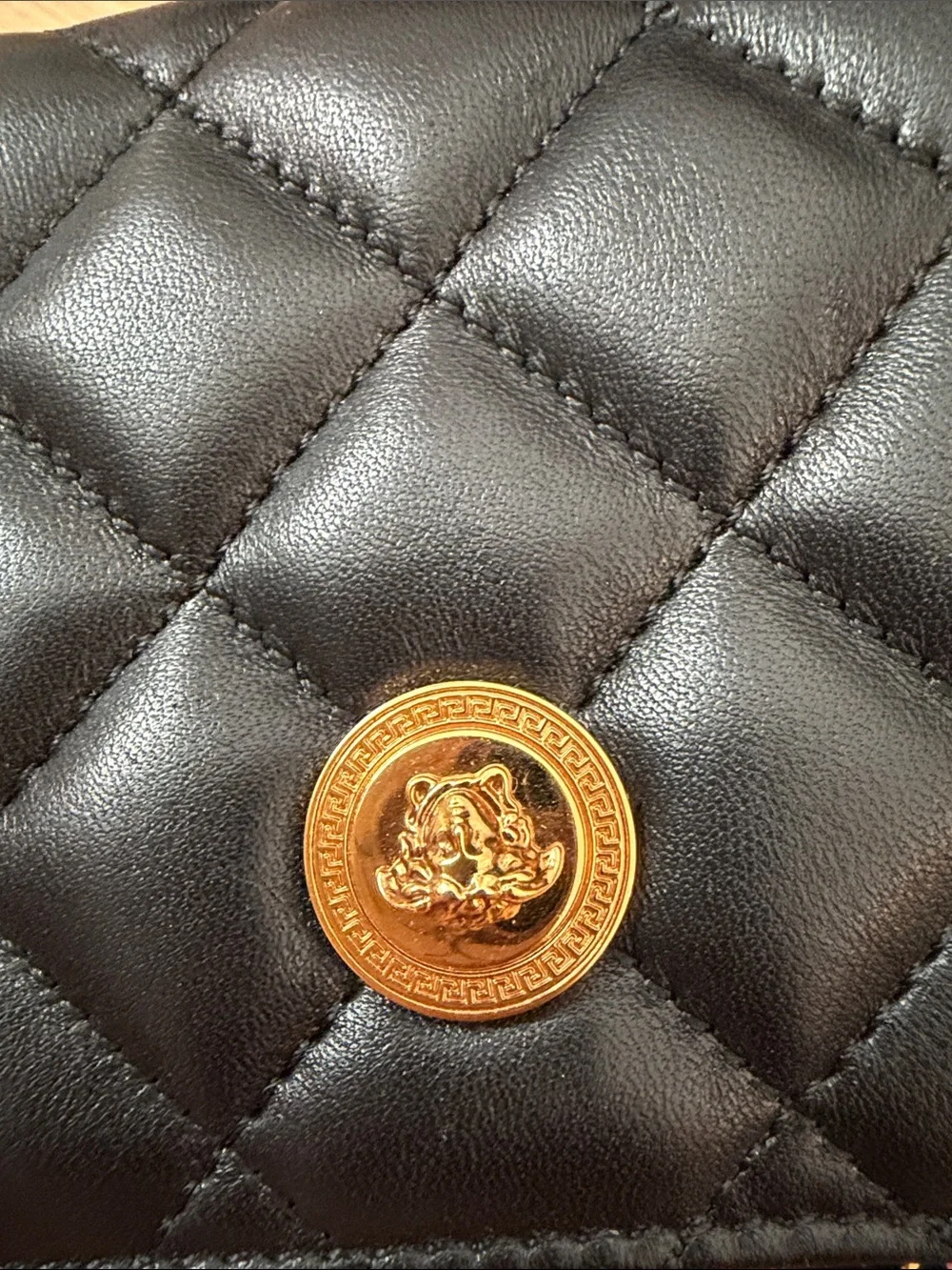 Versace Black Quilted Leather Wallet